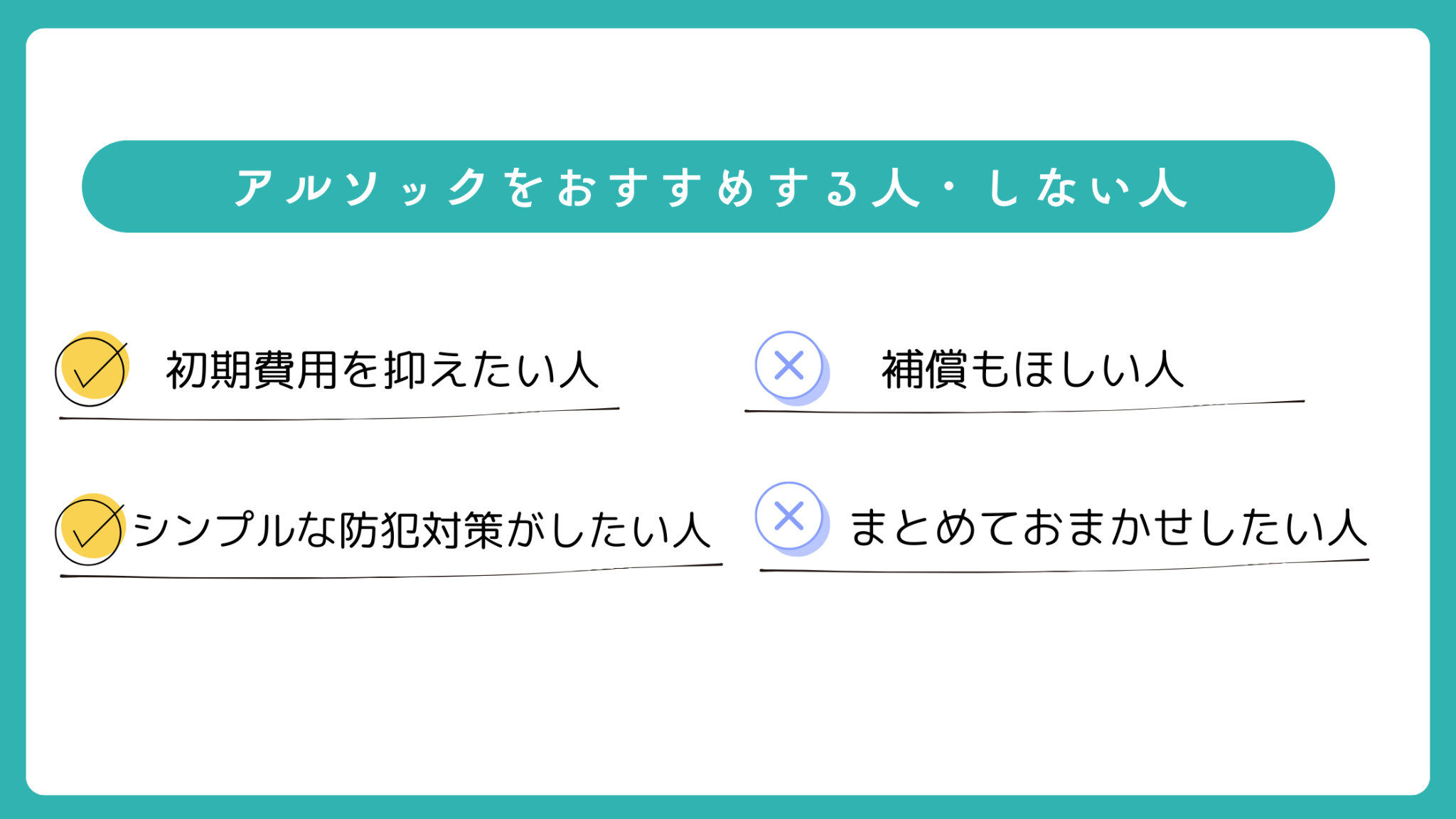 アルソック ホームセキュリティがおすすめの人